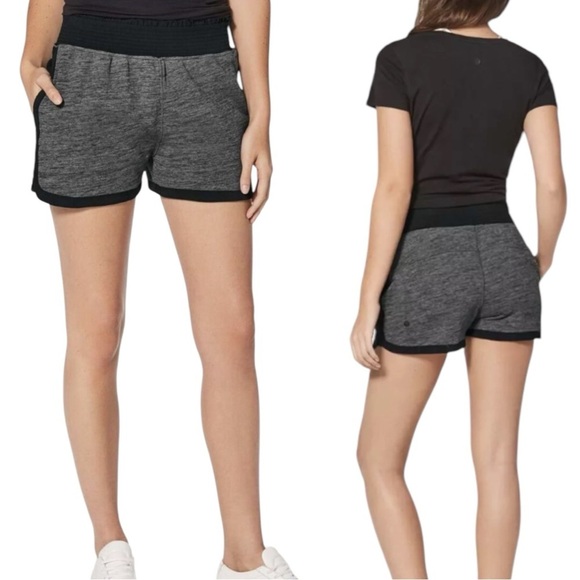 Lululemon Cool & Collected Shorts Women's 2 Heathered Gray Cotton Terry Pockets - Picture 1 of 7